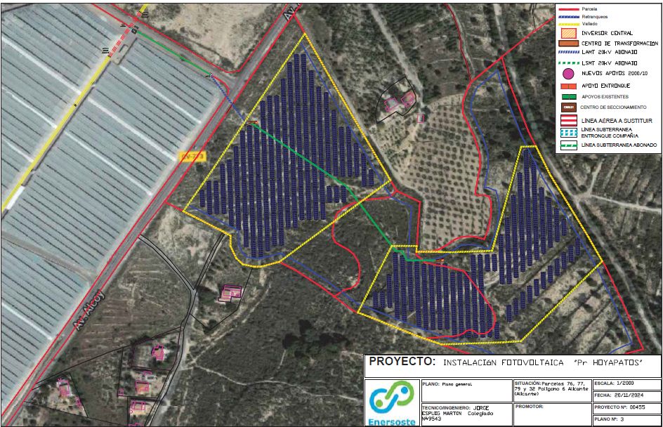 Seguidor a 1 eje · conexión en 20 kV · proyecto con PAyC y DIA — instalación fotovoltaica JONSOK