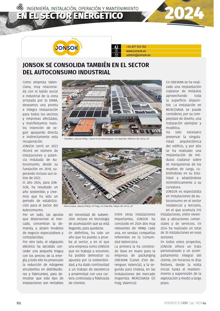 Recorte de prensa: Energética XXI · nº 241 · noviembre 2024